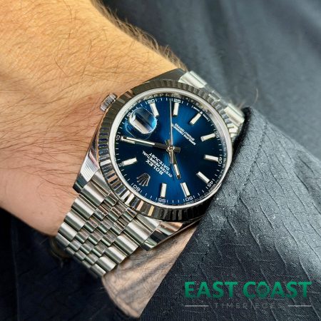 Wrist Shot Rolex Datejust Blue 126334 for sale