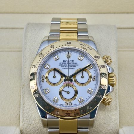 Front Face Pre-Owned Rolex Daytona 116523 Box and Papers