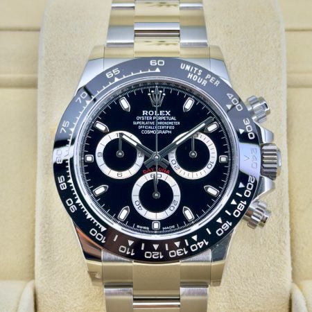 Front Face Pre-Owned Rolex Daytona 116500LN Box and Papers