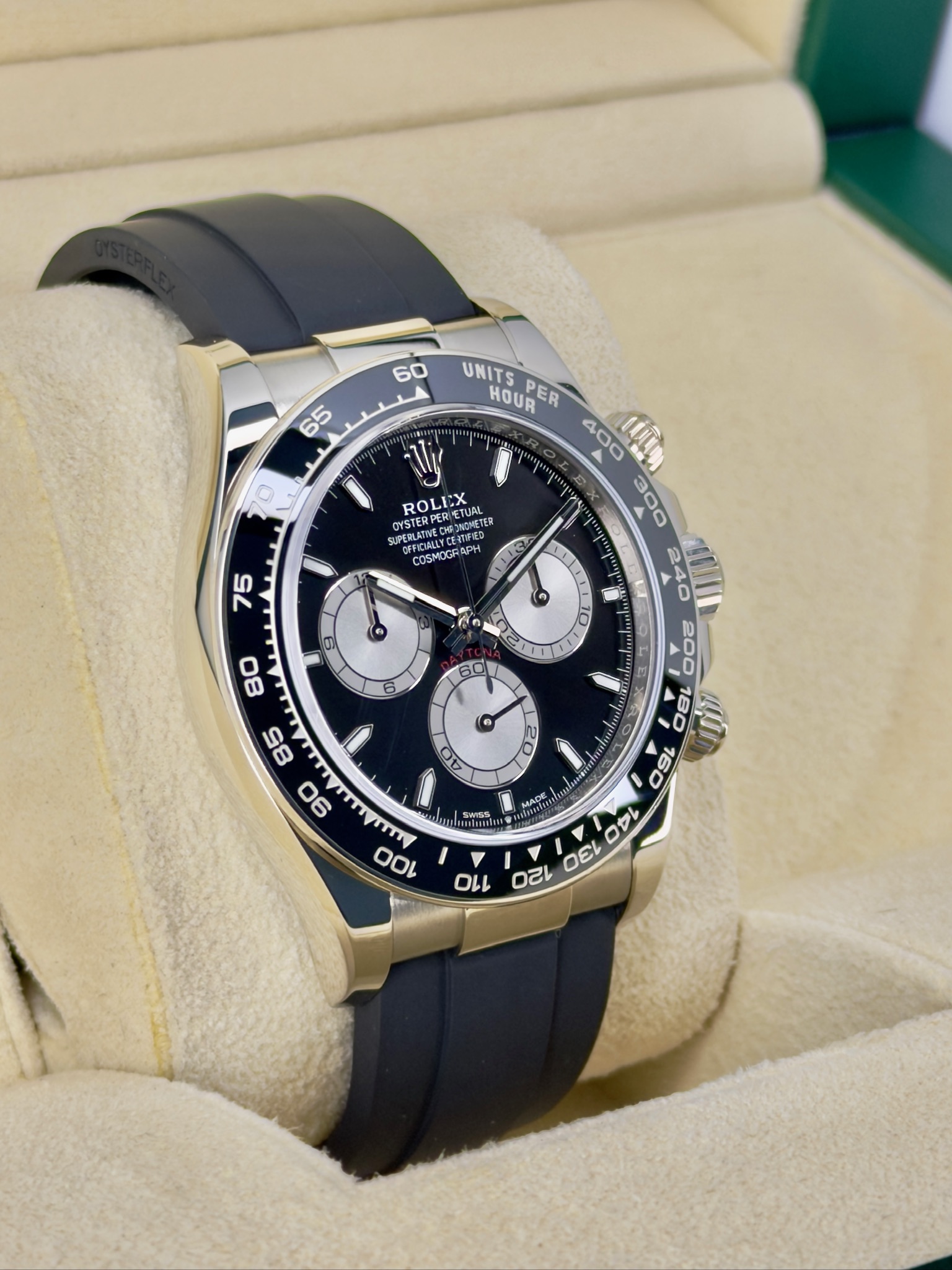 Side Face 2 Pre-Owned Rolex Daytona 126519LN “Baby Le Mans” Box and Papers