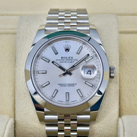 Front Face Pre-Owned Rolex Datejust 126300 Box and Papers