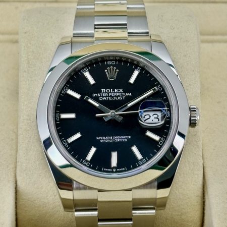 Front Face Pre-Owned Rolex Datejust 126300 Box and Papers
