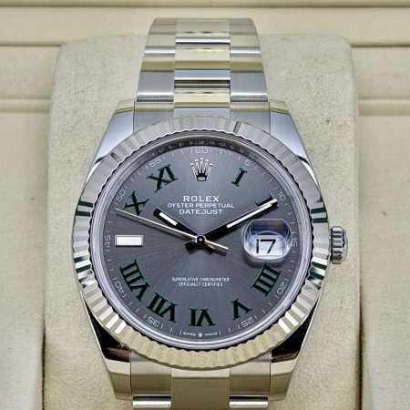 Front Face Pre-Owned Rolex Datejust 126334 Wimbledon