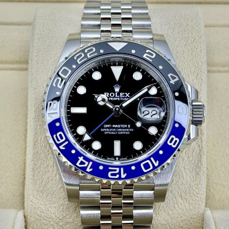 Front Face Pre-Owned Rolex GMT Master II 126710BLNR Batgirl