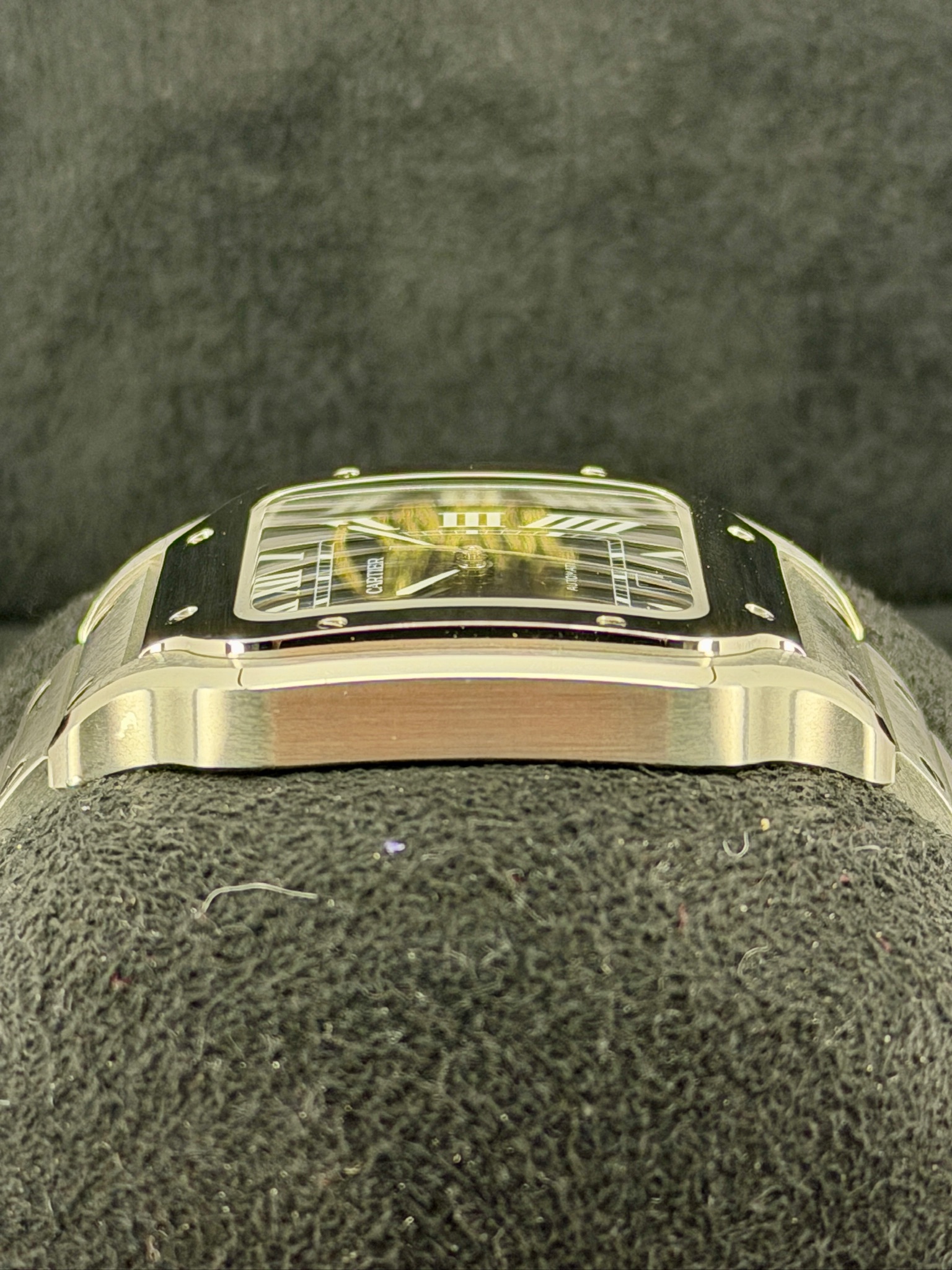 Side Shot 2 Pre-Owned Cartier Santos WSSA0096 Box and Papers