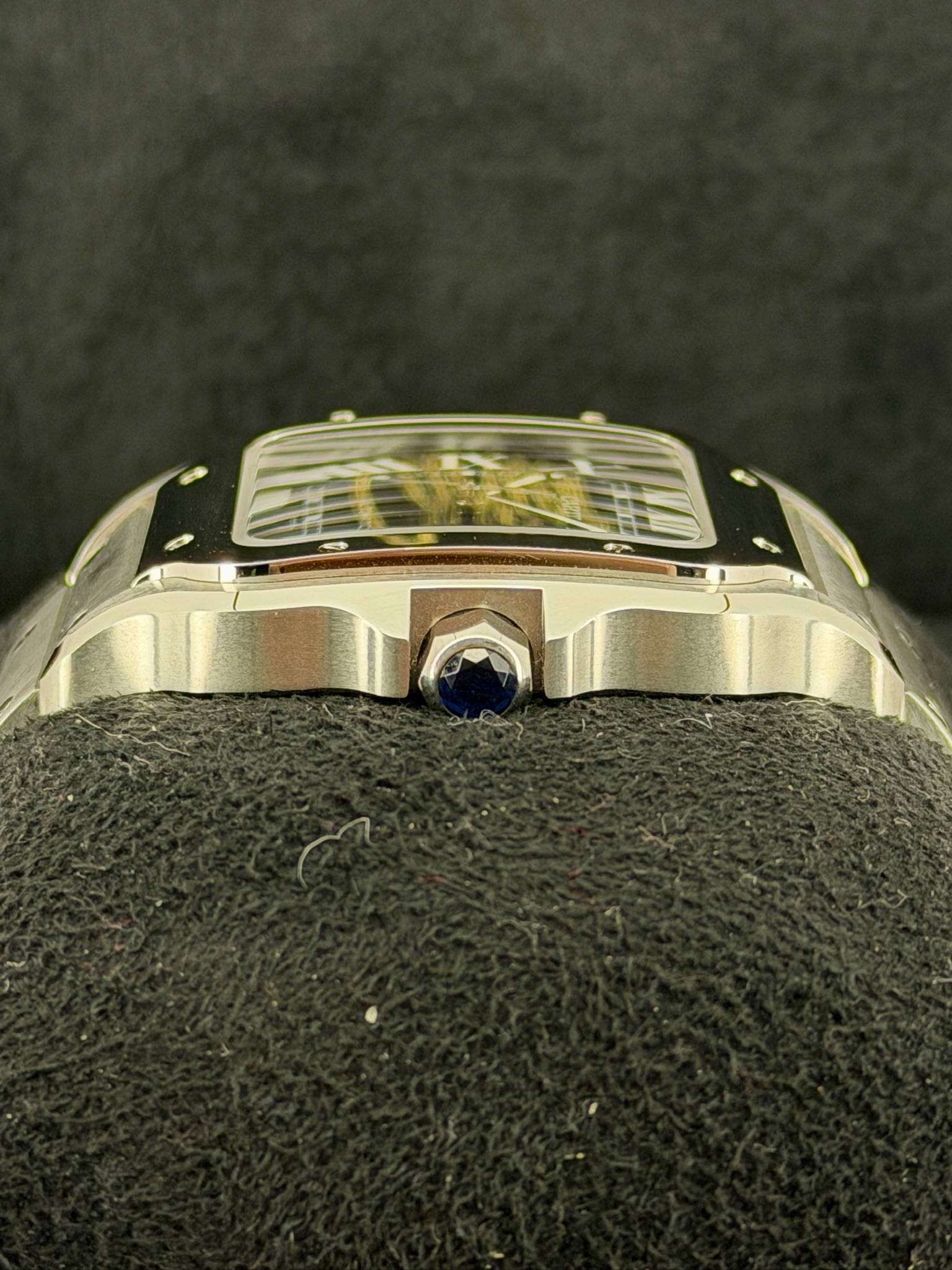 Side Shot Pre-Owned Cartier Santos WSSA0096 Box and Papers