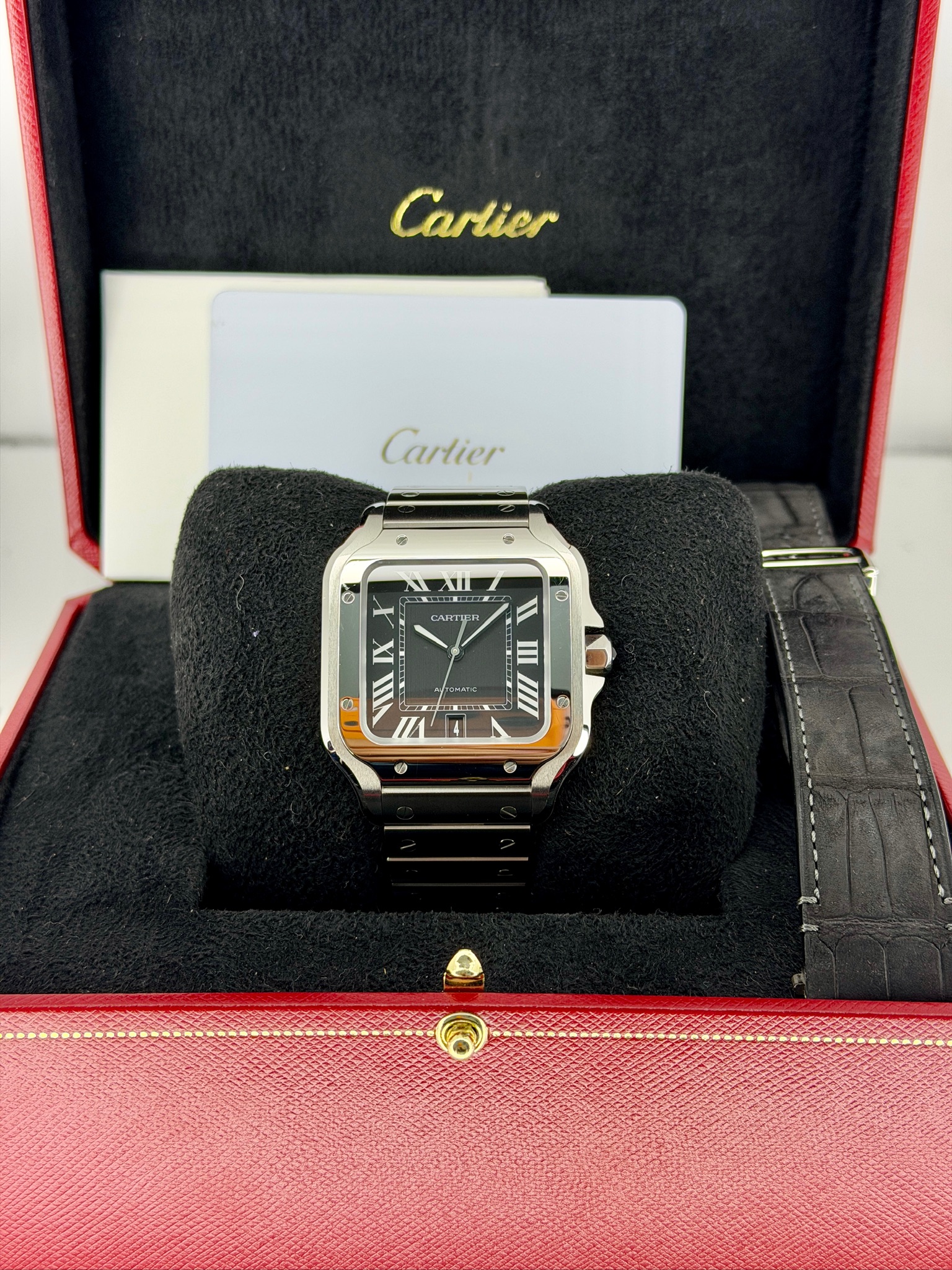 Box and Papers Pre-Owned Cartier Santos WSSA0096 Box and Papers