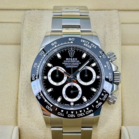 Front Face Pre-Owned Rolex Daytona 116500 Box and Papers
