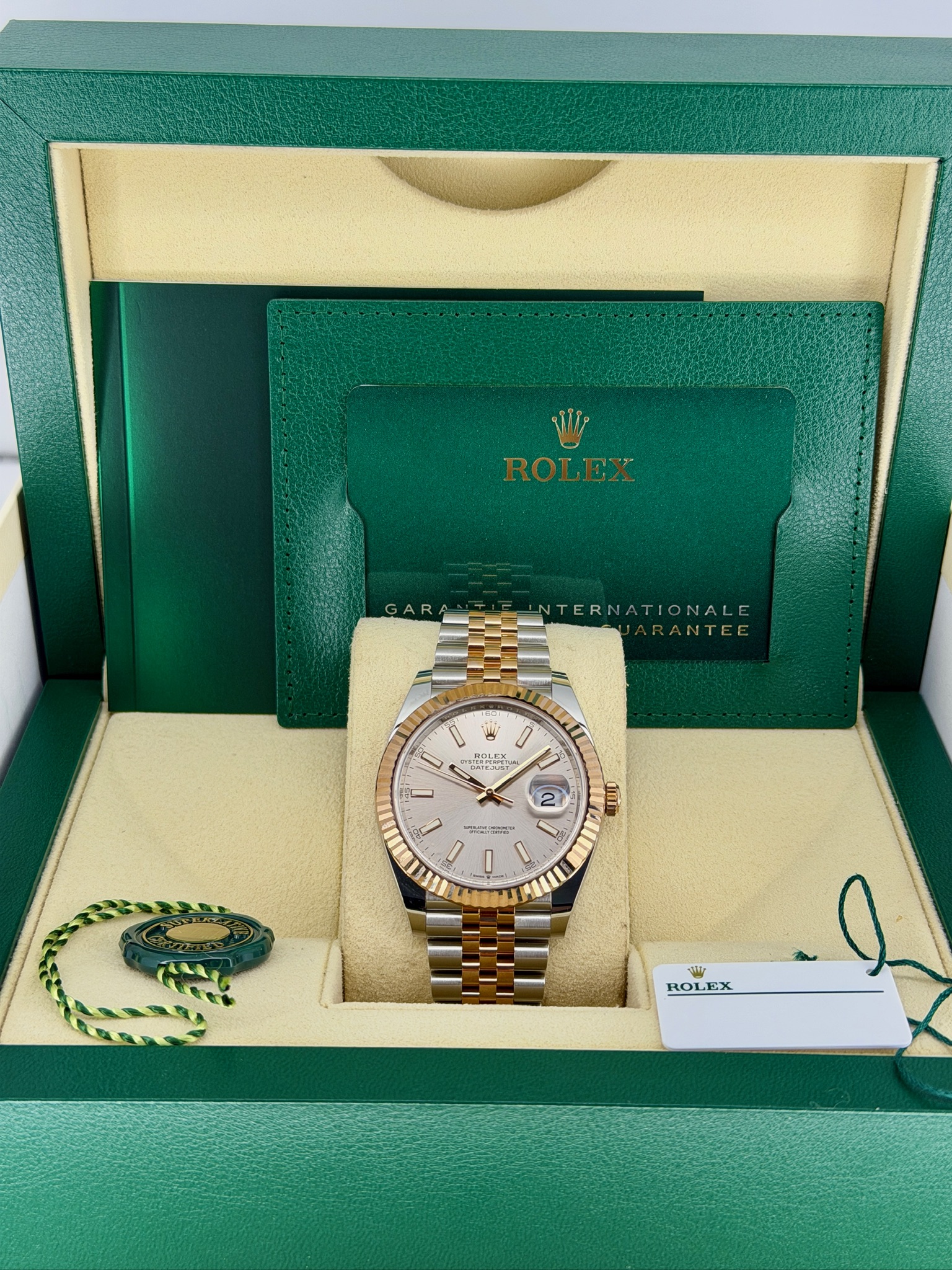 Box and Papers Pre-Owned Rolex DateJust Sundust 126331