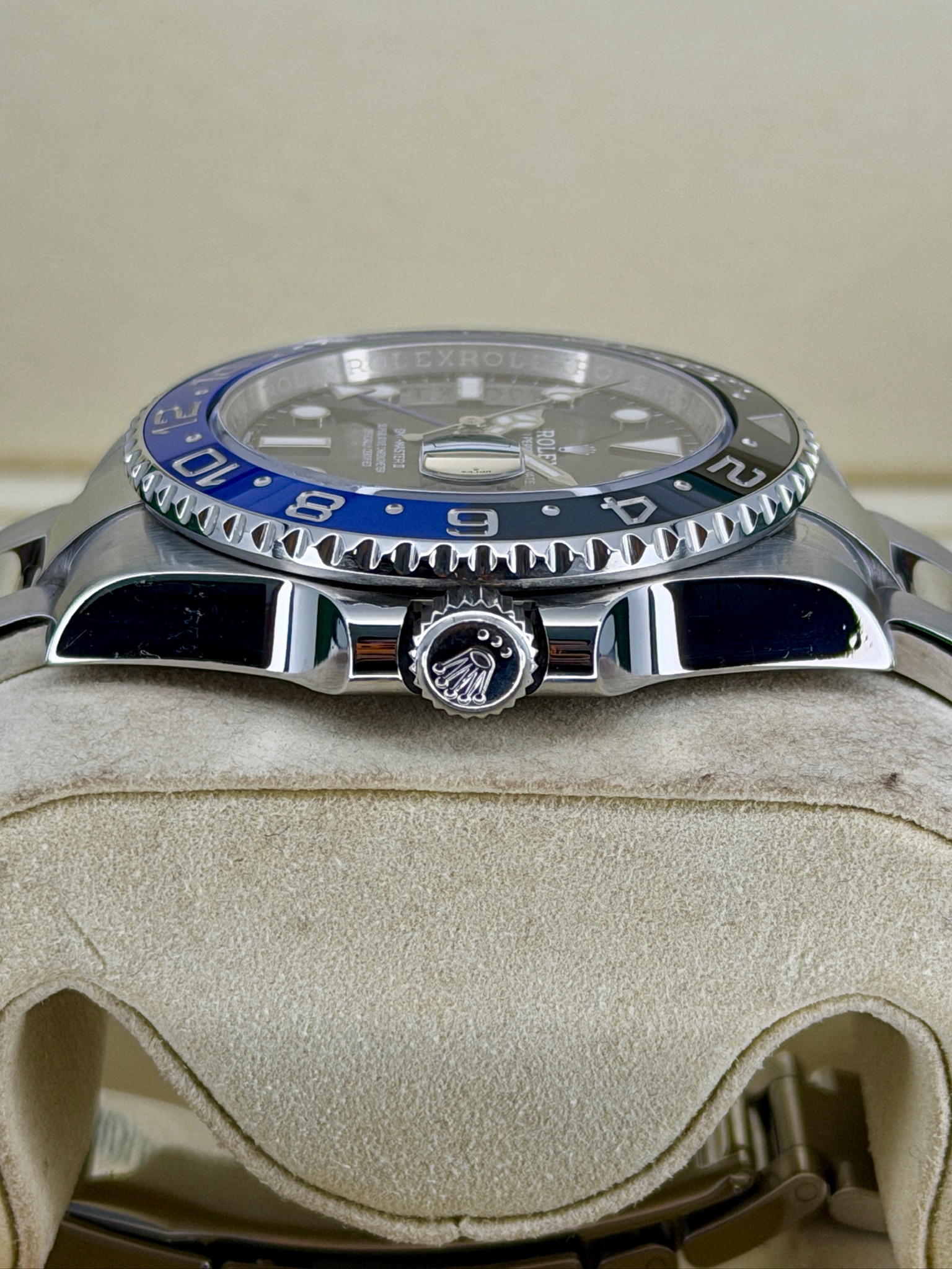 Side Shot Pre-Owned Rolex GMT-Master 2 126710BLNR