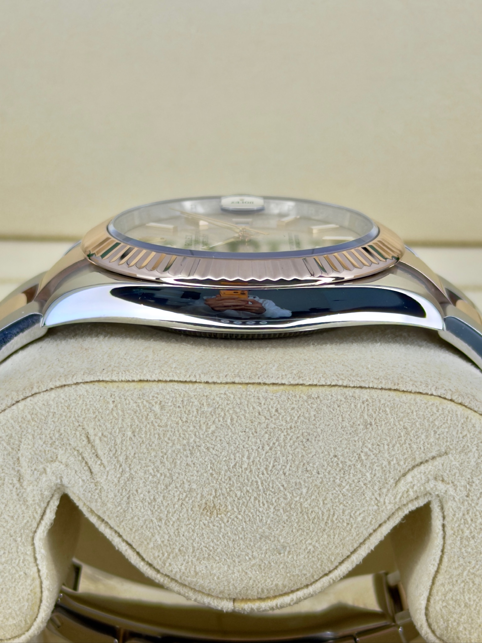 Side Shot 2 Pre-Owned Rolex Datejust Sundust 126331 Box and Papers