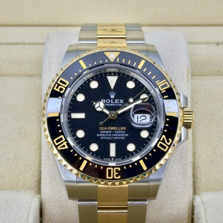 Front Face Pre-Owned Rolex Sea-Dweller 126603 Box and Papers