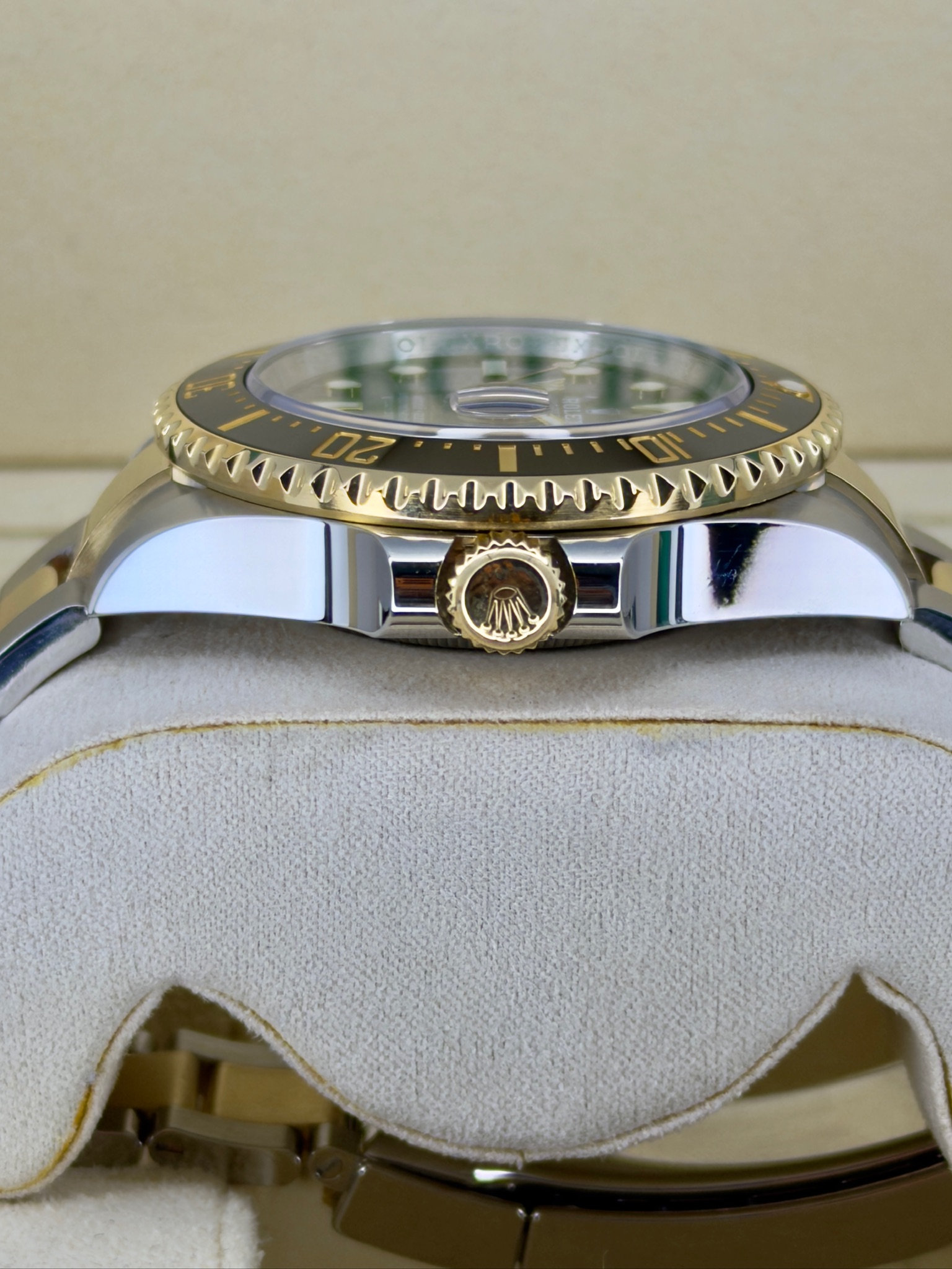 Side Shot Pre-Owned Rolex Sea-Dweller 126603 Box and Papers