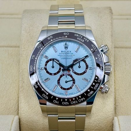 Front Face Pre-Owned Rolex Daytona 126506 Baguette Box and Papers