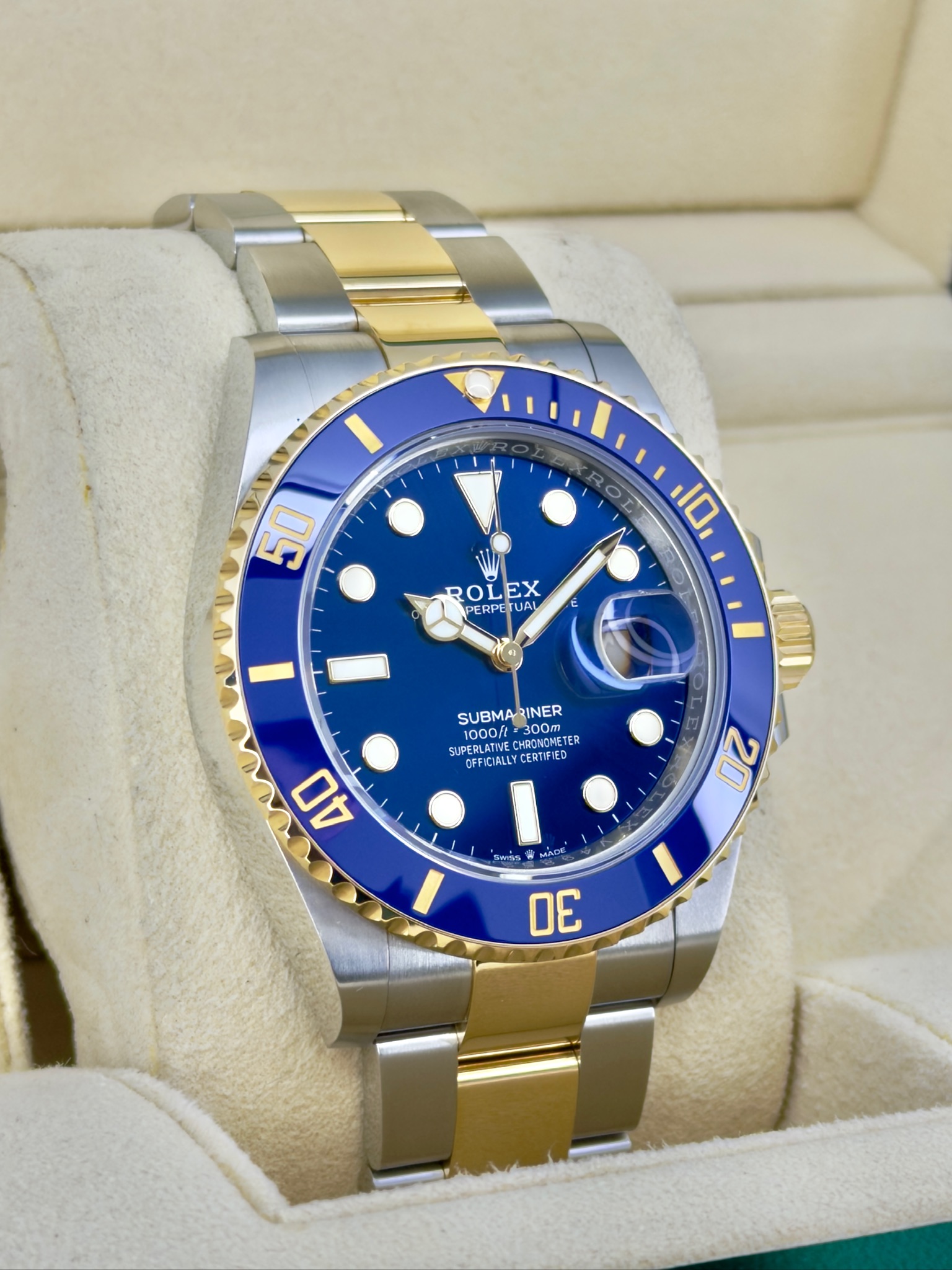 Side Face 2 Pre-Owned Rolex Submariner 126613lb Box and Papers